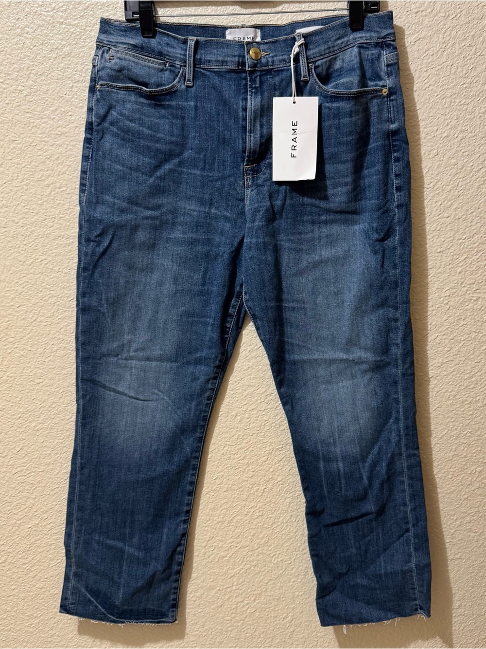 Frame Denim Women’s Le High Straight Mid/Dark Blue Jeans 33